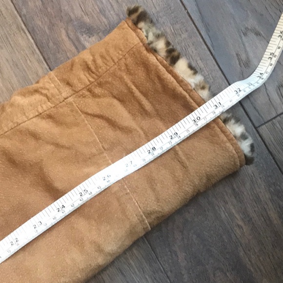 REVERSIBLE 100% SUEDE & FAUX LEOPARD FUR COAT - Picture 14 of 14